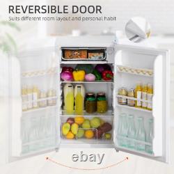 91L Freestanding Under Counter Fridge Ice Box Reversible Door White HOMCOM