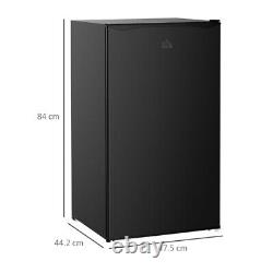 91L Freestanding Under Counter Fridge with Chiller Box Reversible Door Black