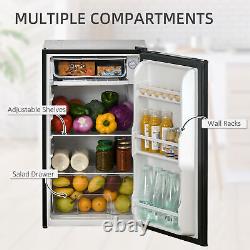 91L Freestanding Under Counter Fridge with Chiller Box Reversible Door Black