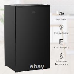 91L Freestanding Under Counter Fridge with Chiller Box Reversible Door Black