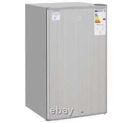 91L Under Counter Fridge Freestanding with Lock Grey Compact Larder Fridge