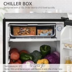 91L Under Counter Fridge Freezer Black Reversible Door 47.5cm Wide compact new
