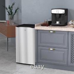 91L Under Counter Fridge Freezer Small Refrigerator Chiller Reversible Door Silv