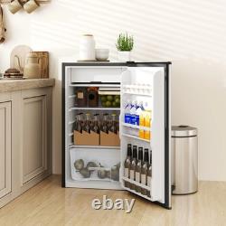 91L Under Counter Fridge Freezer Small Refrigerator Chiller Reversible Door Silv