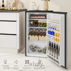 91L Under Counter Fridge Freezer Small Refrigerator Chiller Reversible Door Silv