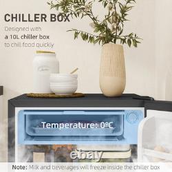 91L Under Counter Fridge Freezer Small Refrigerator Chiller Reversible Door Silv