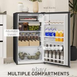 91L Under Counter Fridge Freezer Small Refrigerator Chiller Reversible Door Silv