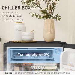 91 Litre Freestanding Under Counter Fridge Freezer, Small Fridge with Chiller
