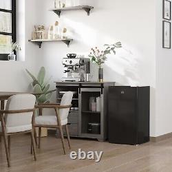 91 Litre Freestanding Under Counter Fridge with Chiller Box, 47.5cm Wide Black