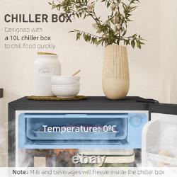 91 Litre Freestanding under Counter Fridge Freezer, Small Fridge with Chiller Bo