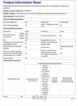91 Litre Freestanding under Counter Fridge Freezer, Small Fridge with Chiller Bo