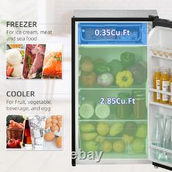 91l Freestanding Under Counter Fridge With Chiller Box, Reversible Door, Black