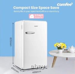 93L Retro Freestanding Fridge for Under Counter Placement with Chiller Box