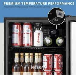 93L Under Counter Fridge, Adjustable Temperature (2-15°C), LED Lighting Cooler
