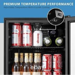 93L Under Counter Fridge, Adjustable Temperature (2-15°C), LED Lighting Cooler