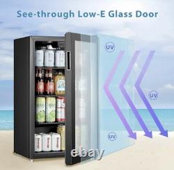 93L Under Counter Fridge, Adjustable Temperature (2-15°C), LED Lighting Cooler