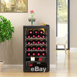 93 L Drinks Cooler Fridge Glass Door Under Counter Beer Wine Chiller Display