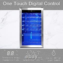 95L 33 Bottles Under Counter Wine Fridge Beverage Cooler Stainless Steel Bar