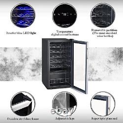 95L 33 Bottles Under Counter Wine Fridge Beverage Cooler Stainless Steel Bar