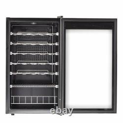 95L 33 Bottles Under Counter Wine Fridge Beverage Cooler Stainless Steel Bar
