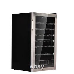 95L Glass Door Wine & Beverage Cooler Undercounter Mini Bar Beer Drinks Fridge