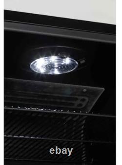 98L Under Counter Drinks Fridge Glass Door Beverage Cooler Black Adjustable