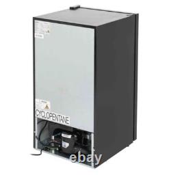 98L Under Counter Drinks Fridge Glass Door Beverage Cooler Black Adjustable