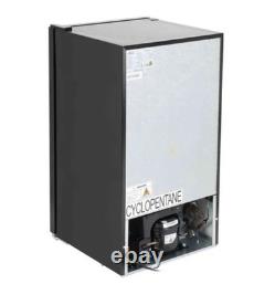 98L Under Counter Drinks Fridge Glass Door Beverage Cooler Black Adjustable