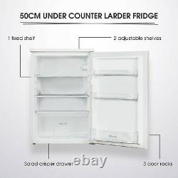 Abode Under Counter Fridge Larder White 110L AUCLF50W 50cm Wide with 3 Shelves