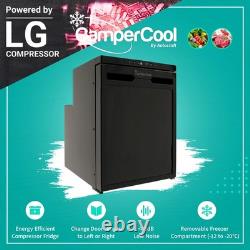 Alpicool 50 litre 12v LG Compressor Fridge/Freezer for Campervan Black