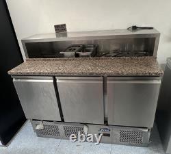 Atosa 3 Door Stainless Undercounter Refrigerated Prep Table / Pizza Counter