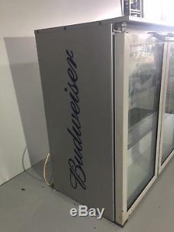 BUDWEISER Double Glass door Drinks Display Fridge under counter Bottle Cooler