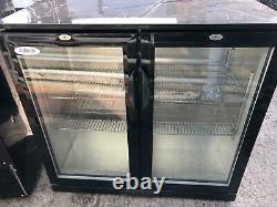 Back Bar Bottle Cooler / Chiller 2 Hinged Doors Drink Fridge Undercounter