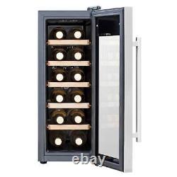 Baridi 12 Bottle Wine Cooler Fridge, Touch Controls, LED Light, Stainless Steel