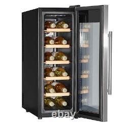 Baridi 12 Bottle Wine Cooler Fridge, Touch Controls, LED Light, Stainless Steel