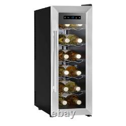 Baridi 12 Bottle Wine Cooler Fridge Touch Controls LED Light Stainless Steel B