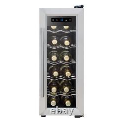 Baridi 12 Bottle Wine Cooler Fridge Touch Controls LED Light Stainless Steel B