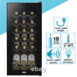 Baridi 18 Bottle Wine Cooler, Fridge, Touch Screen, LED, Low Energy A, Black
