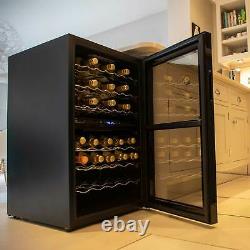 Baridi 43 Bottle Dual Zone Wine Cellar Fridge, 5-18°C, Quiet 42dB, LED, Black