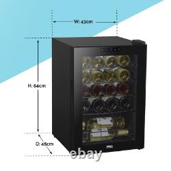 Baridi Black 20 Bottle Wine Fridge Cooler, 5-18°C Touch Controls & LED 430x640mm