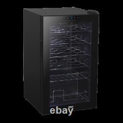 Baridi Black 24 Bottle Wine Fridge Cooler, 5-18°C Touch Controls & LED 430x740mm