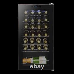 Baridi Black 28 Bottle Wine Fridge Cooler, 5-18°C Touch Control, LED, Only 42dB