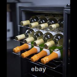 Baridi Black 28 Bottle Wine Fridge Cooler, 5-18°C Touch Control, LED, Only 42dB