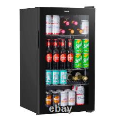 Baridi DH13 85L Drinks Beer Wine Cooler Fridge Under Counter LED Light Black B