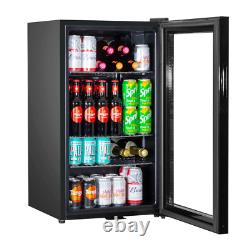 Baridi DH13 85L Drinks Beer Wine Cooler Fridge Under Counter LED Light Black B