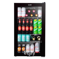 Baridi DH13 85L Drinks Beer Wine Cooler Fridge Under Counter LED Light Black B