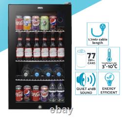 Baridi DH13 85L Drinks Beer Wine Cooler Fridge Under Counter LED Light Black B