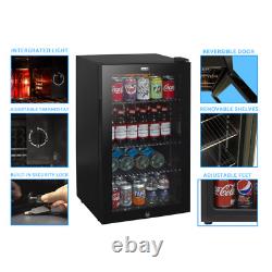 Baridi DH13 85L Drinks Beer Wine Cooler Fridge Under Counter LED Light Black B