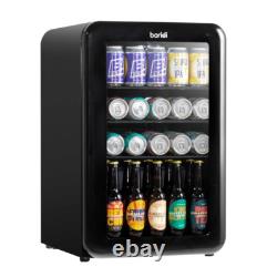 Beer Drinks Bar Fridge 80L, Under Counter, LED Light, Black, Baridi DH222 B