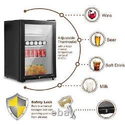 Black 43/63/83L Mini Fridge Under Counter Drinks Fridge Wine Beer Refrigerator